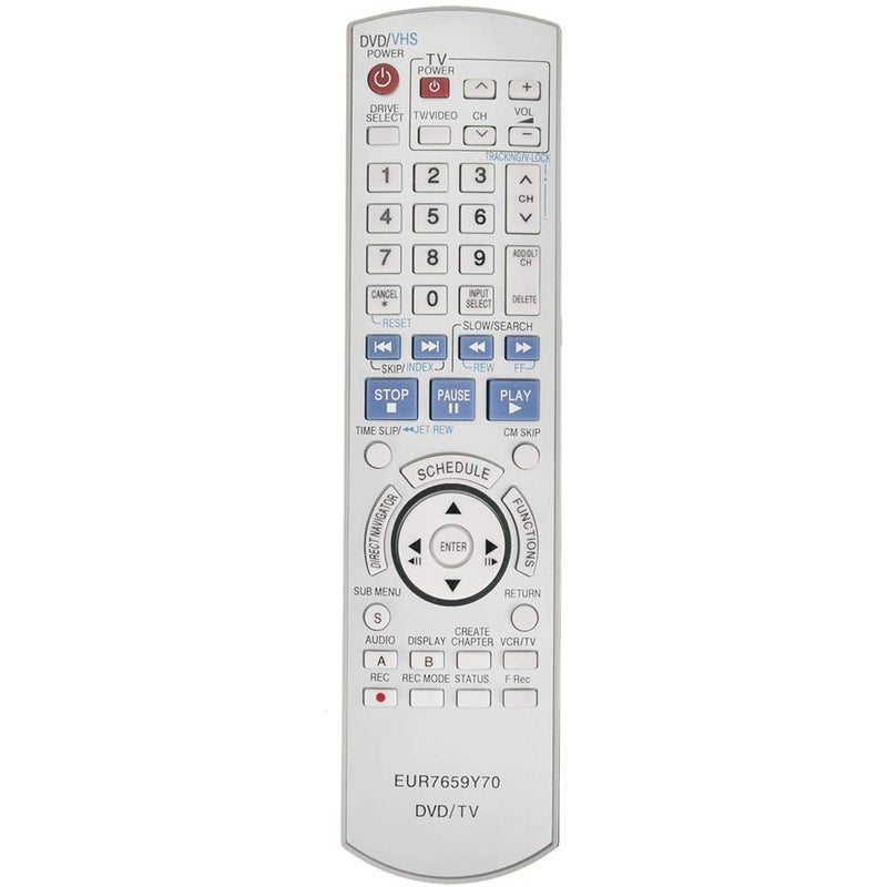جهاز تحكم عن بُعد بديل EUR7659Y70 متوافق مع Panasonic DVD VHS DMR-ES35VP DMR-ES35VPC DMR-ES46 DMR-ES45V DMR-ES46V DMR-ES46VS DMR-ES35V DMR-ES36V DMR-ES35 DMR-ES25 DMR-ES25S DMR-ES45
